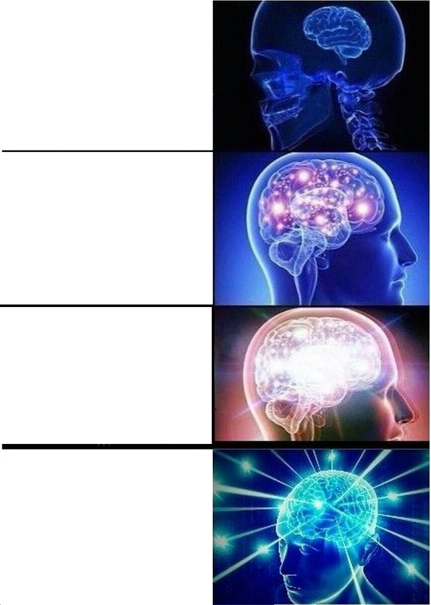 Expanding Brain meme about Gymreapers