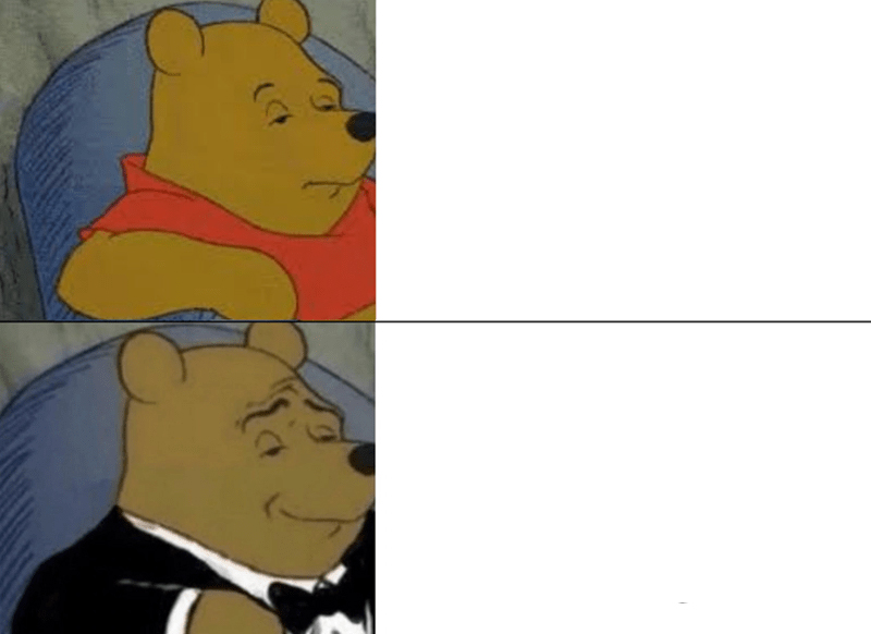 Tuxedo Winnie The Pooh meme about Gymreapers