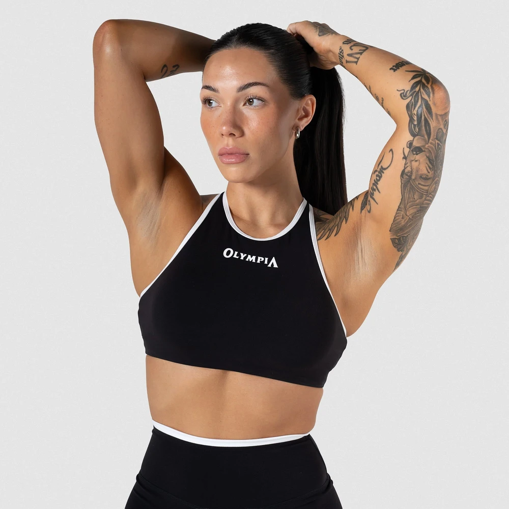 Olympia High Neck Bra - Black/White